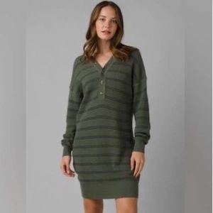 Chelsea‎ Milani Henly Dress Kale Stripe XS, Organic Cotton, Wool Sustainable
